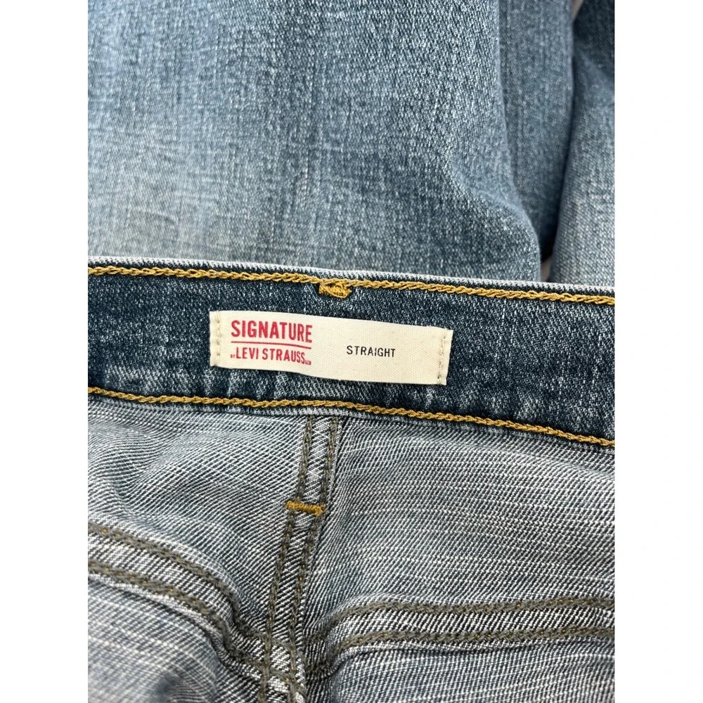 Signature by Levi Strauss Straight Jeans Mens 30x30 Blue Medium Wash Denim